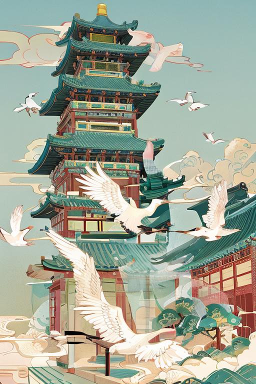 03725-1371832407-guofeng,building,(bird_0.8),chinese style,illustration,masterpiece,best quality,illustration,no humans,,.png